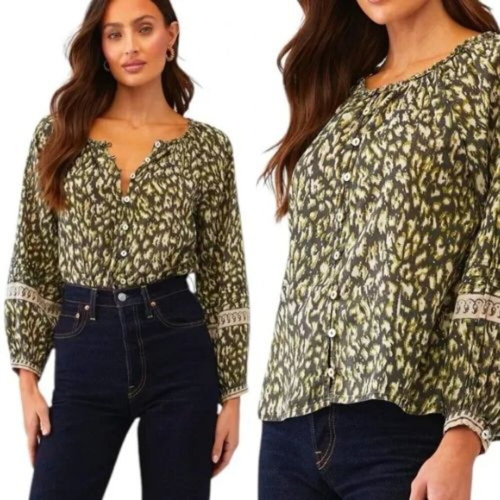 Need! Cleobella Multicolor Alicia Patterned Blouse Size Small 23996